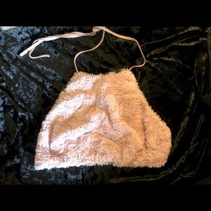 Fuzzy Halter Crop Top